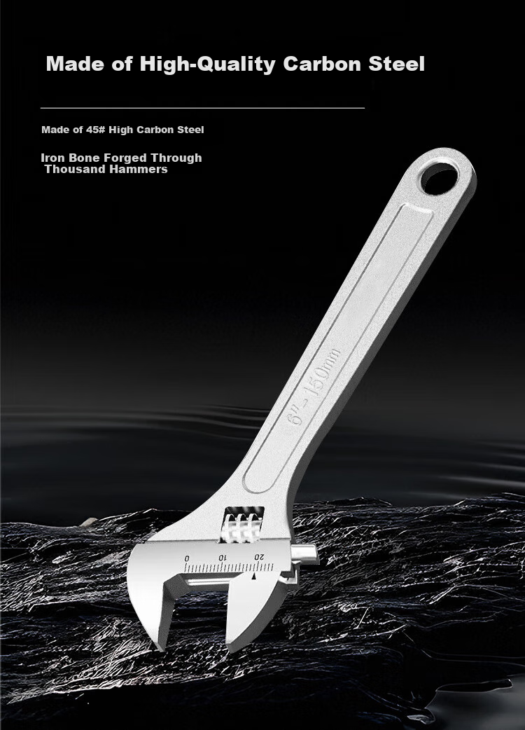 No.1 Factory 12-Inch Adjustable Wrench Set Multi-Functional Large Opening Plastic Coated Adjustable Spanner Tool 2