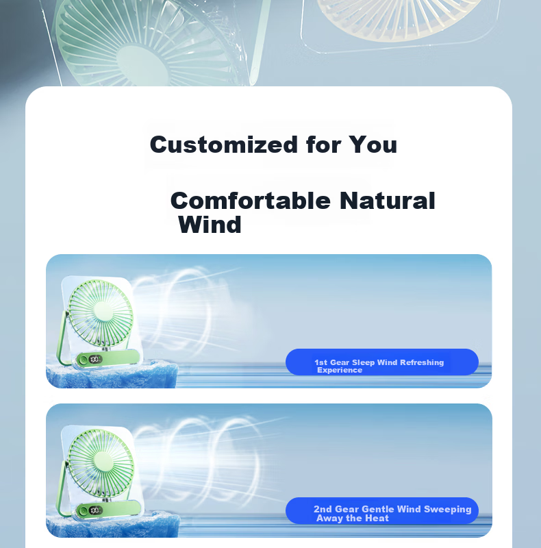 KPD KEEP PURSUING DREAMS Desktop Fan, 6-Inch USB Mini Fan, Cool And Refreshing Electric Fan, Student Dormitory Office Portable Electric Fan, Z501/H8 Transparent White 16
