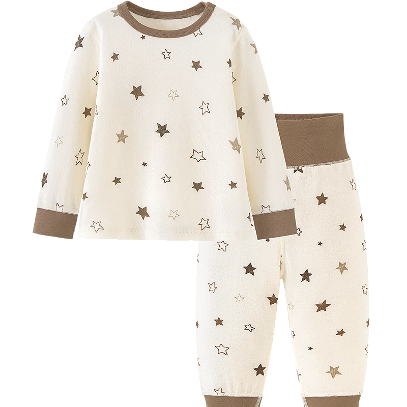 Mini Bala [Plant Core] Children's Underwear Set Boys Girls Baby Autumn Long Johns High Waist Belly Protection