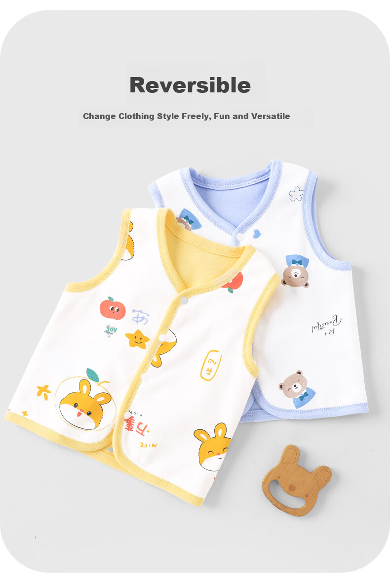 Youqi Baby Clothes, Unisex Infant Spring And Autumn Warm Vest, Early Autumn Outer Vest, Top for Winter Undershirt 5