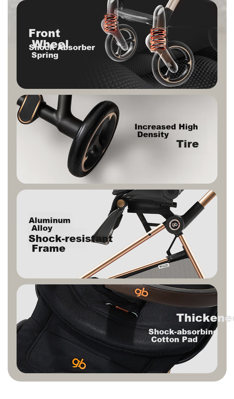 Gb Landing Stroller, Baby Carriage with Sitting And Reclining Options, Lightweight, Reversible, Cybex Frame, Suitable for Ages 0-3 5