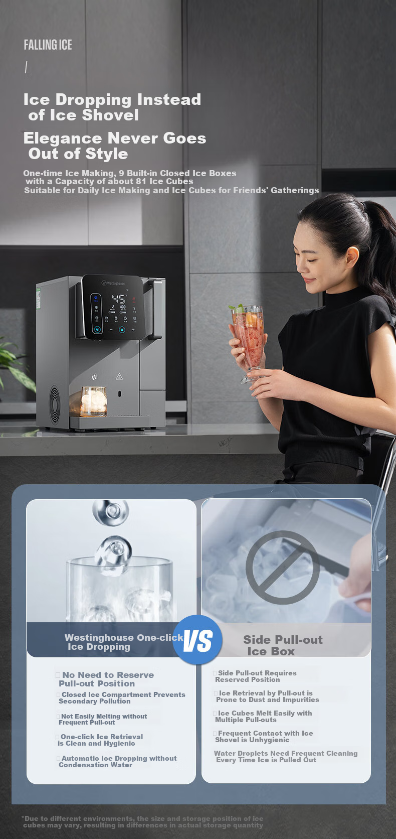 Westinghouse Pittsburgh I5 Ice Maker And Water Purifier, All-In Cooling And Heating Machine with No Installation Required RO Reverse Osmosis Water Purifier, Integrated Hot And Cold Purification Direct Drinking Machine 8