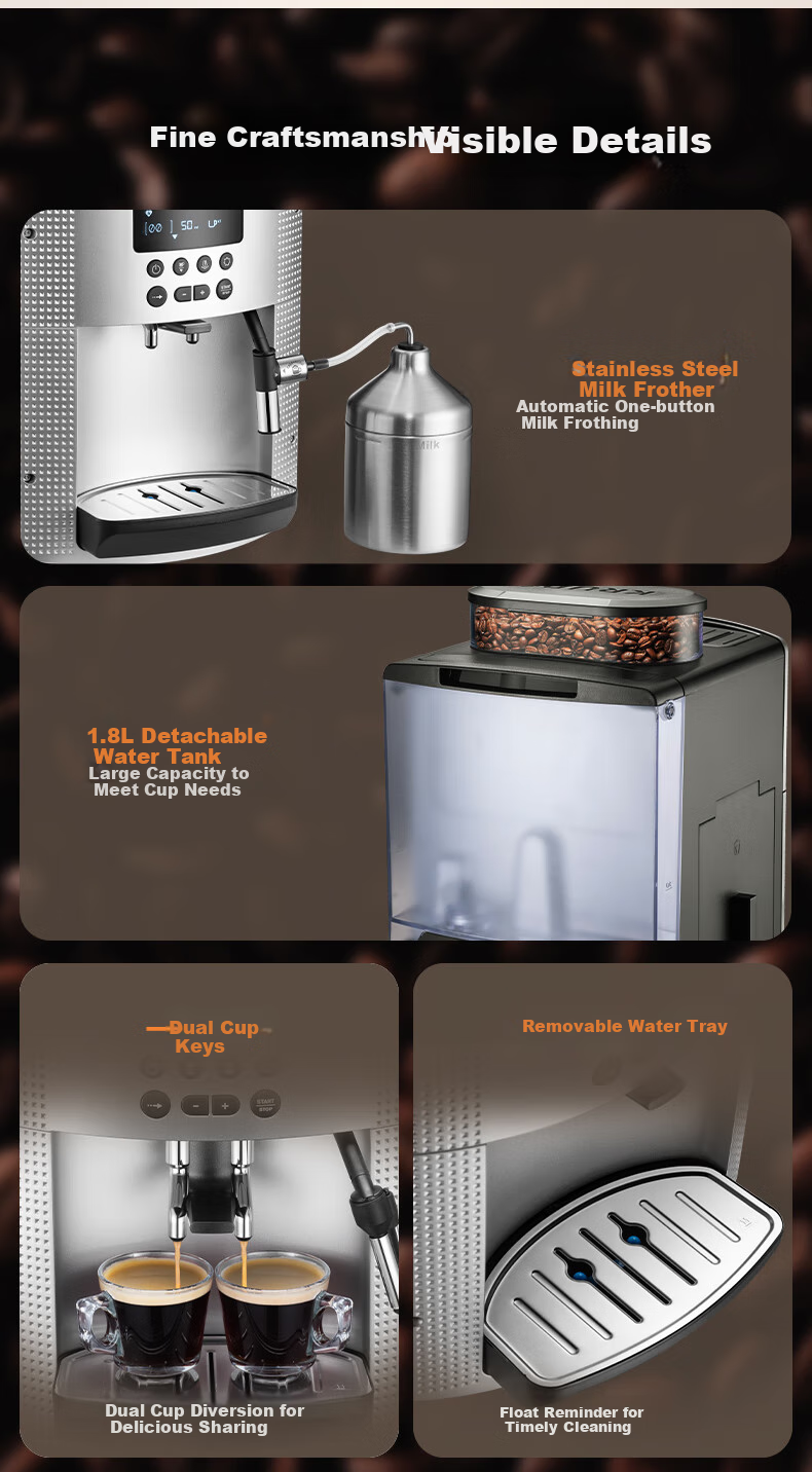 Krups German Coffee Machine for Home/office Use, Fully Automatic Espresso Maker with Built-In Grinder, European Import EA815E80 (Silver) 12