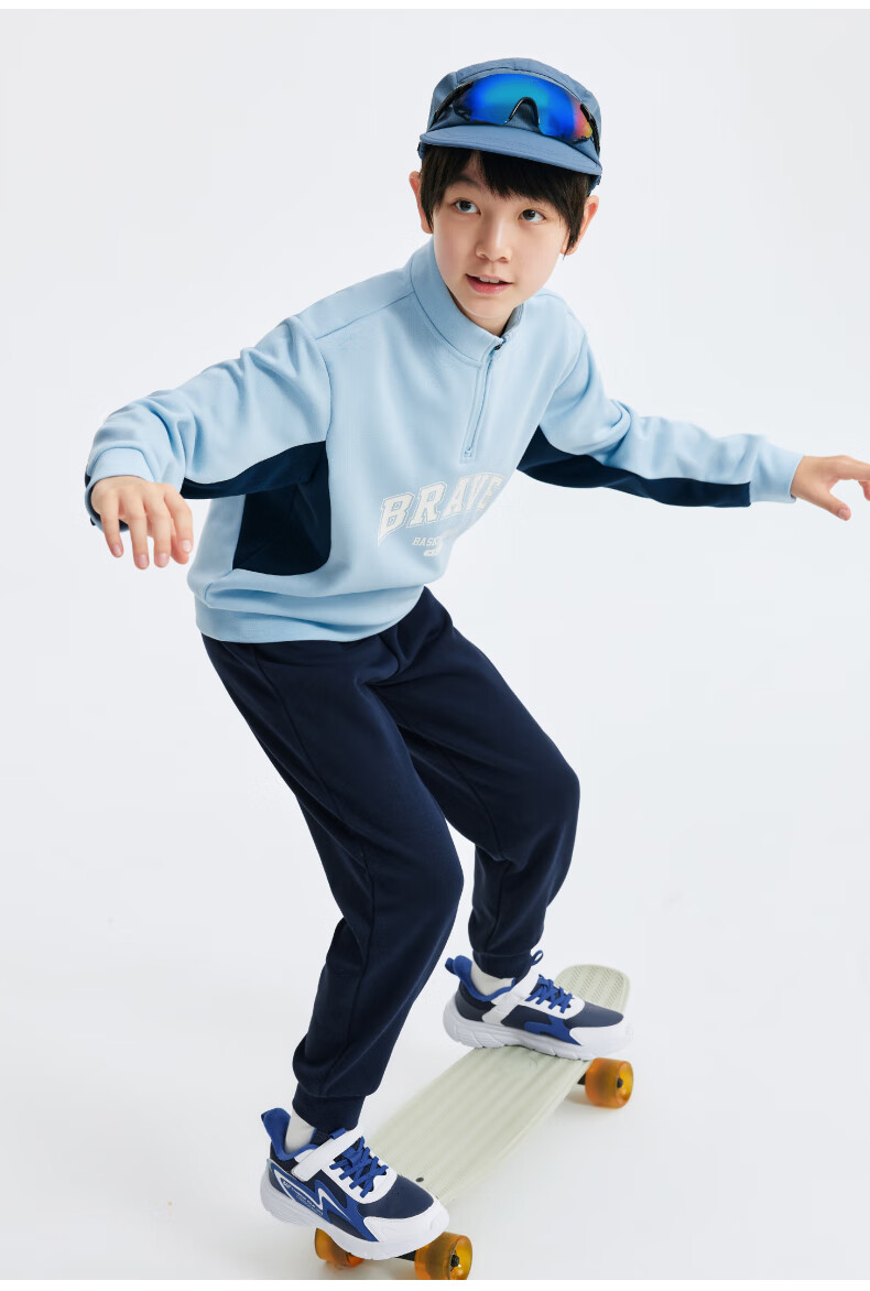 361° Children's Clothing, Kids' Outfit Set, Fall 2025, Boys And Girls, Older Children, Half-Zip Stand Collar Casual Knit Sweatshirt Set, Purple, Size 170 19