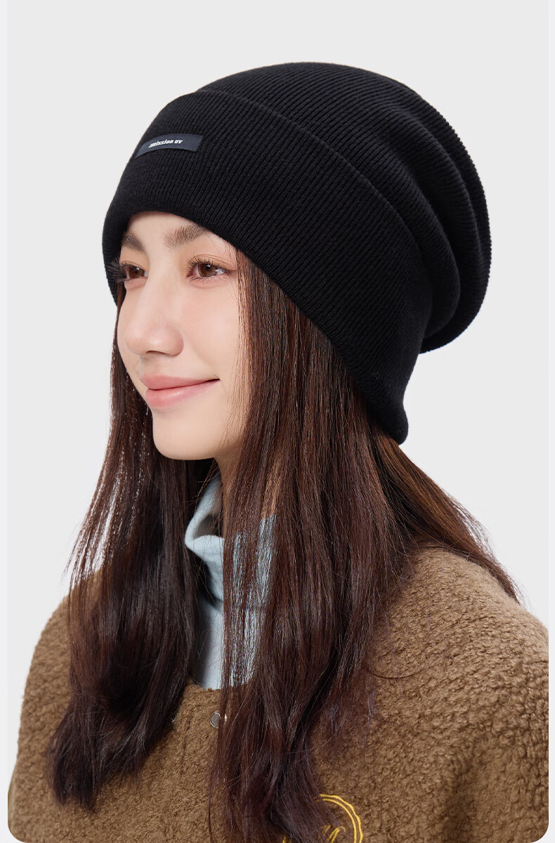 MISSION UV Women's Wool Beanie Thickened Warm Knitted Hat Outdoor Winter Cold Weather Cap 20