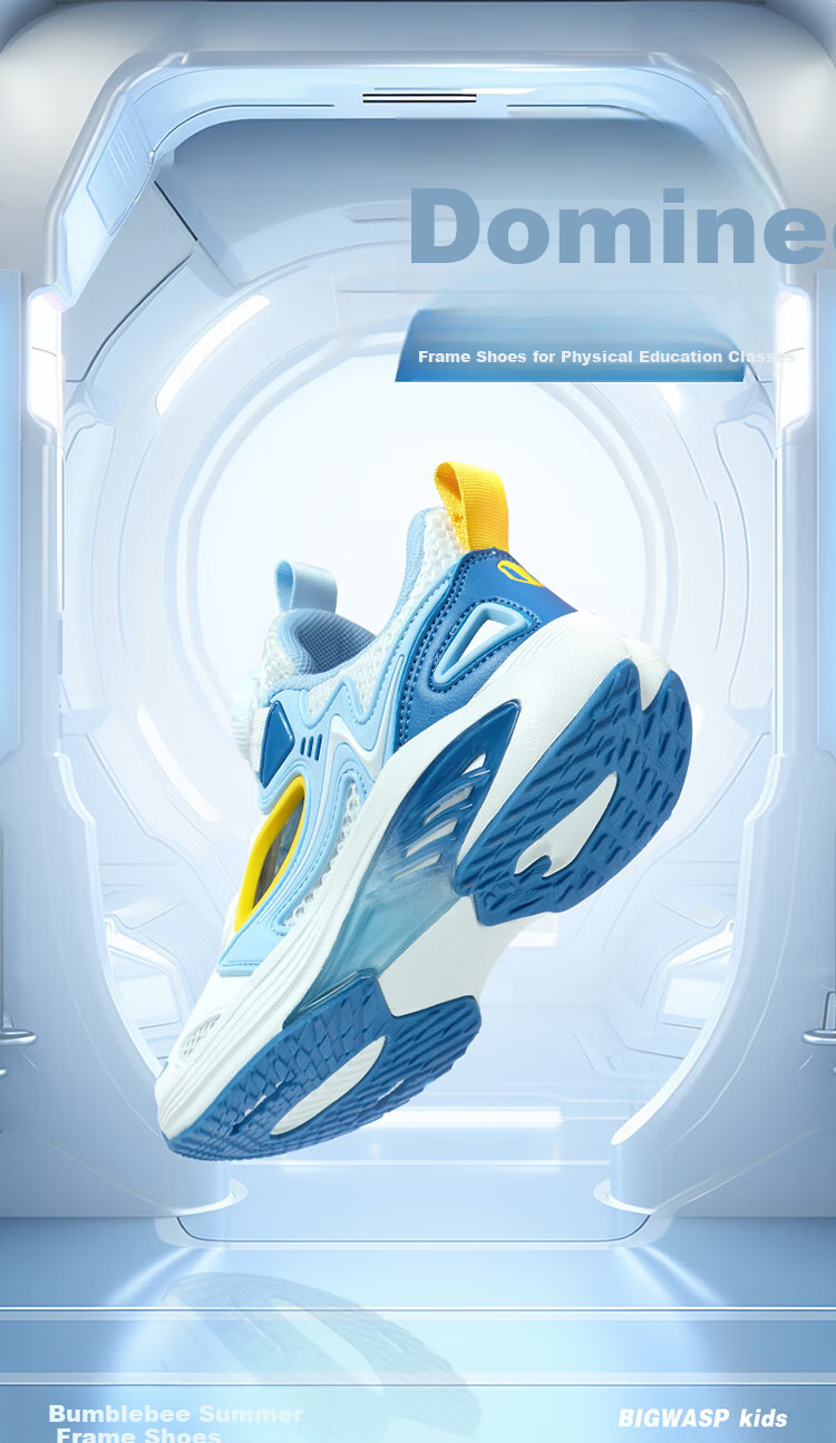Bumblebee Boys' Sports Shoes Summer Single Mesh Boys' Running Shoes B172421065 Dark Blue Moon Size 33 1
