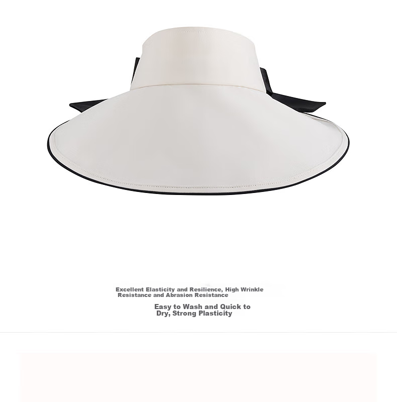 AJIDOU Women's White Sun Protection Hat, Visor Cap, Outdoor Travel Beach Wide-Brimmed Hat, Beige 2