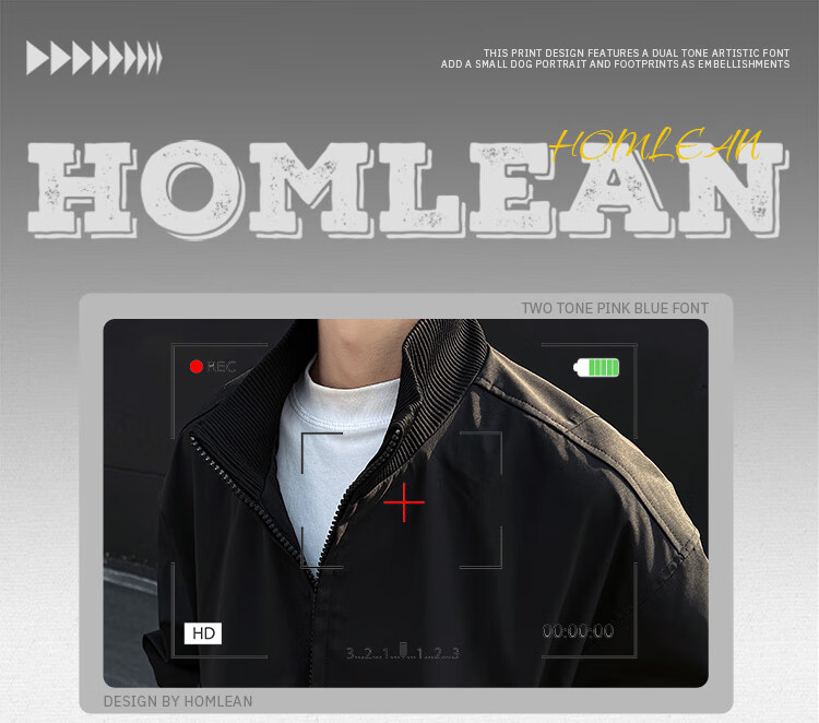 Homlean Men's American Vintage Flight Jacket Autumn Winter Stand Collar Short Baseball Casual Jacket HJ32 Black XL 1