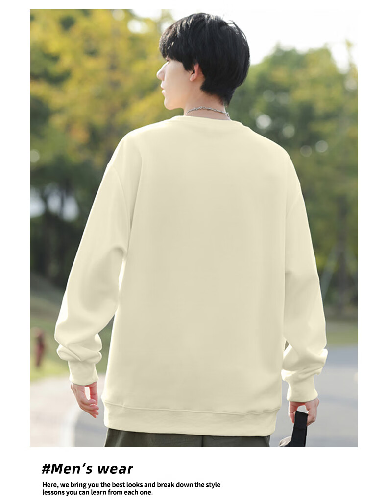 Warrior Men's Sweatshirt Autumn Winter Casual Jacket Versatile Long Sleeve T-Shirt Crew Neck Base Shirt for Men 11