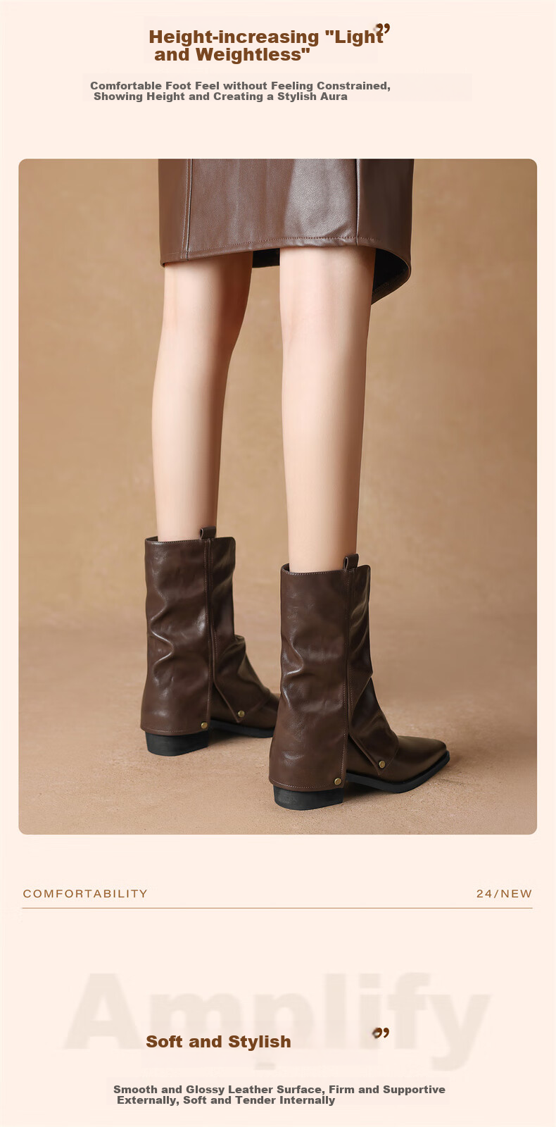 DAPHNE Women's New Short Boots, Denim Boots, Chunky Boots, Retro Boots, Women's Boots 4024605056 Brown (Single Lining) Size 37 4