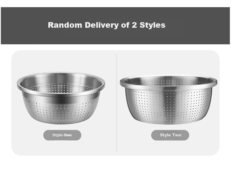 MAXCOOK Rice Strainer Colander 304 Stainless Steel, Thickened And Enlarged Draining Basin for Rice Washing, Vegetable Cleaning And Fruit Washing, 26cm MCWA859 6