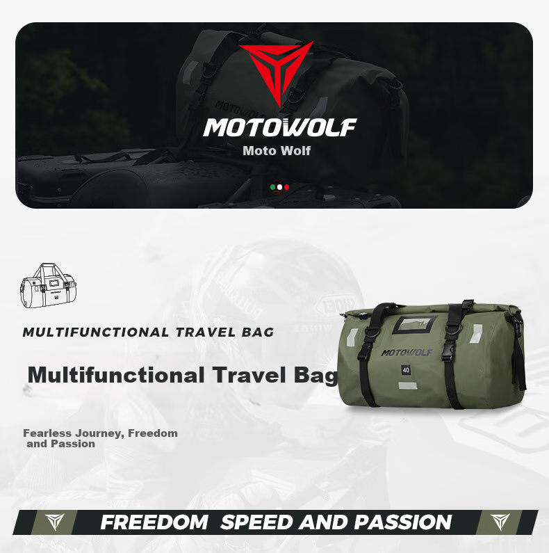 MOTOWOLF Motorcycle Riding Rear Tail Bag, Rider Equipment, Racing Bike Gear, Motorcycle Travel Backpack, Motorcycle Shoulder Bag, Saddle Bag 1