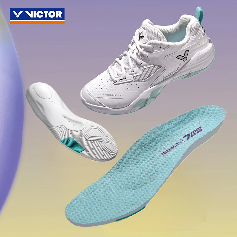Victor Victory Badminton Shoes P9200cHP Unisex Non-Slip Breathable Shock Absorption Sports Shoes Bright White/Cold Green Size 40