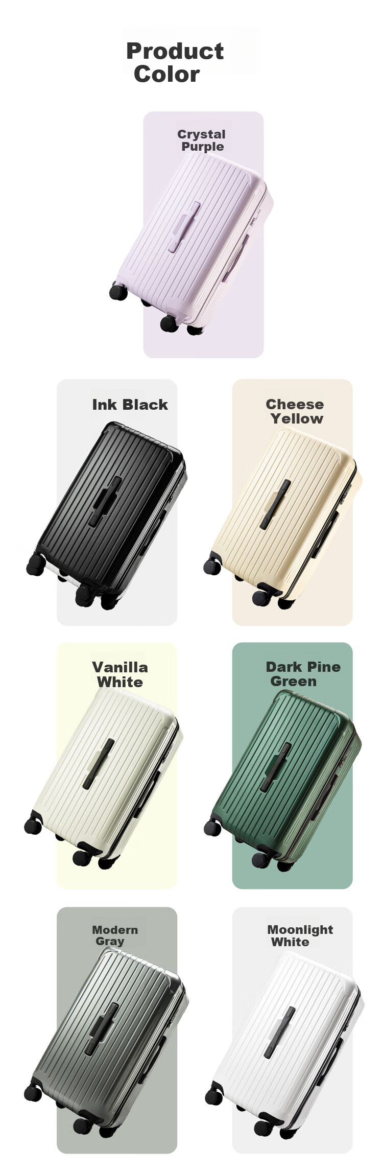 Wangyiyanxuan Large Capacity Suitcase, Student Back-To Big Belly Case, PC Trolley Case, Long-Distance Business Travel Case, Dark Moss Green, 30 Inches 9