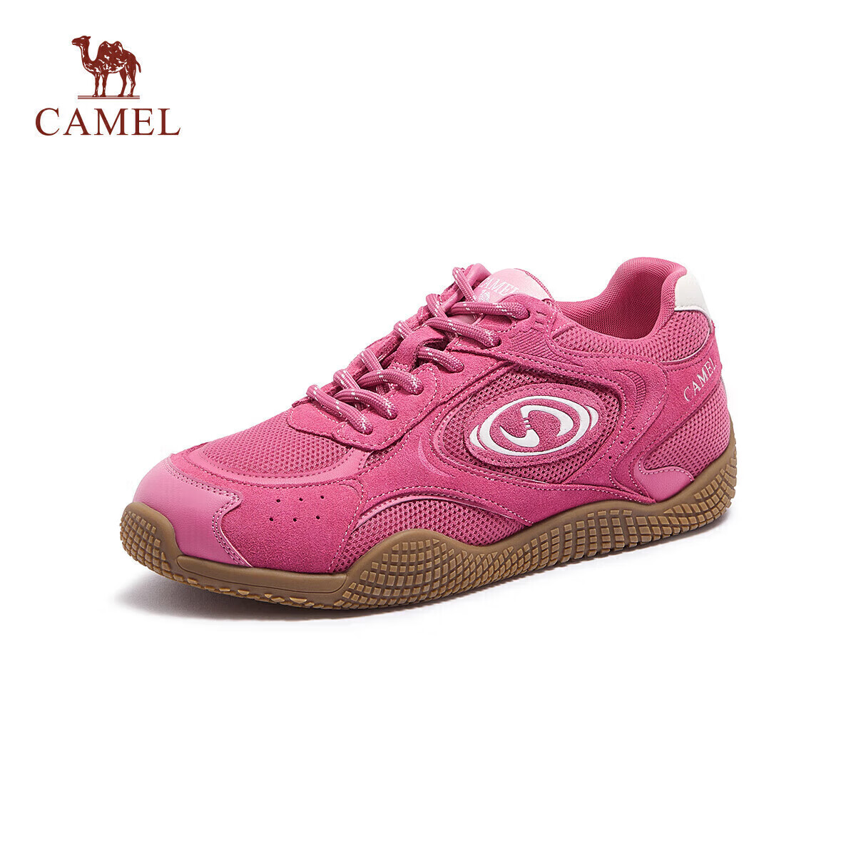 CAMEL Crescent Training Shoes for Women, Versatile Sports Sneakers, Mesh Retro Casual Shoes L25S577059 Rose Red 38