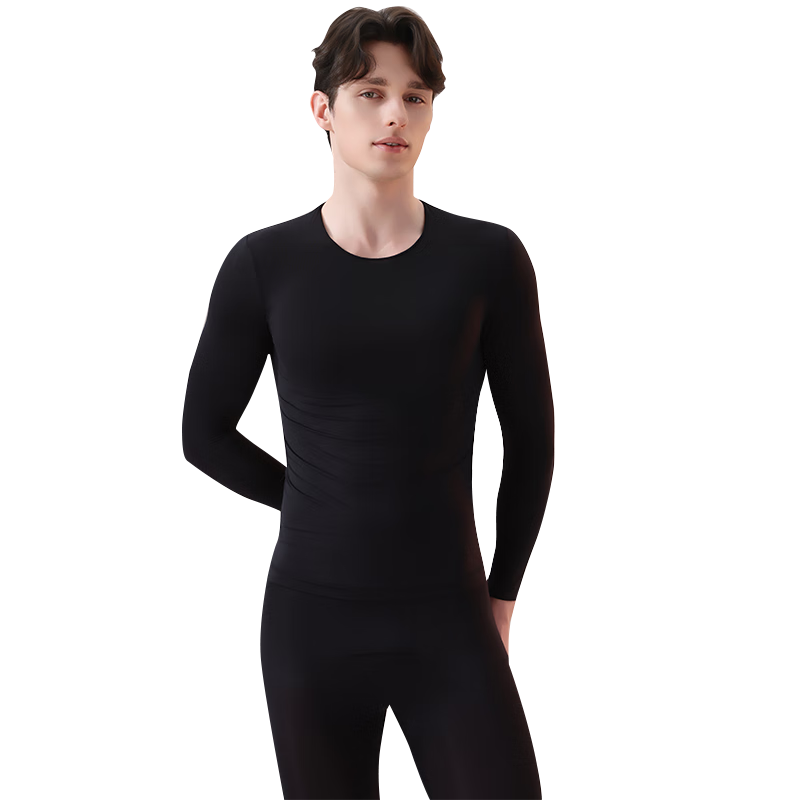 MiiOW Men's Autumn Thermal Underwear Set Ultra-Light Seamless Invisible Comfortable Slim Fit Warm Innerwear