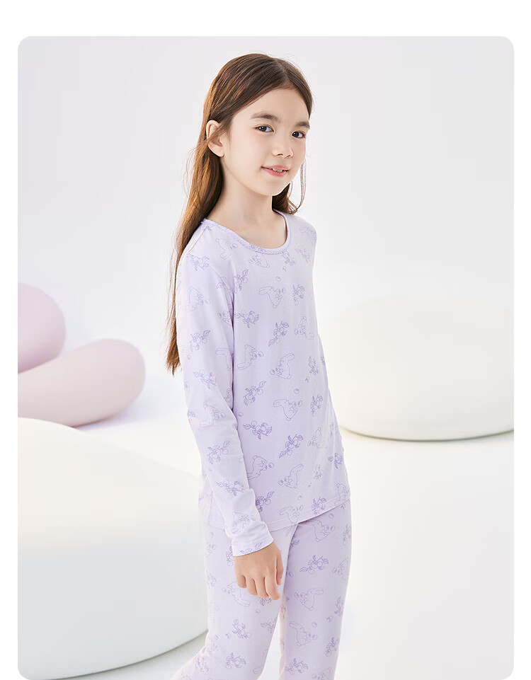 BALABALA Girls' Cotton Thermal Underwear Set Autumn Long Johns for Children Kids Sleepwear 209925169004 6