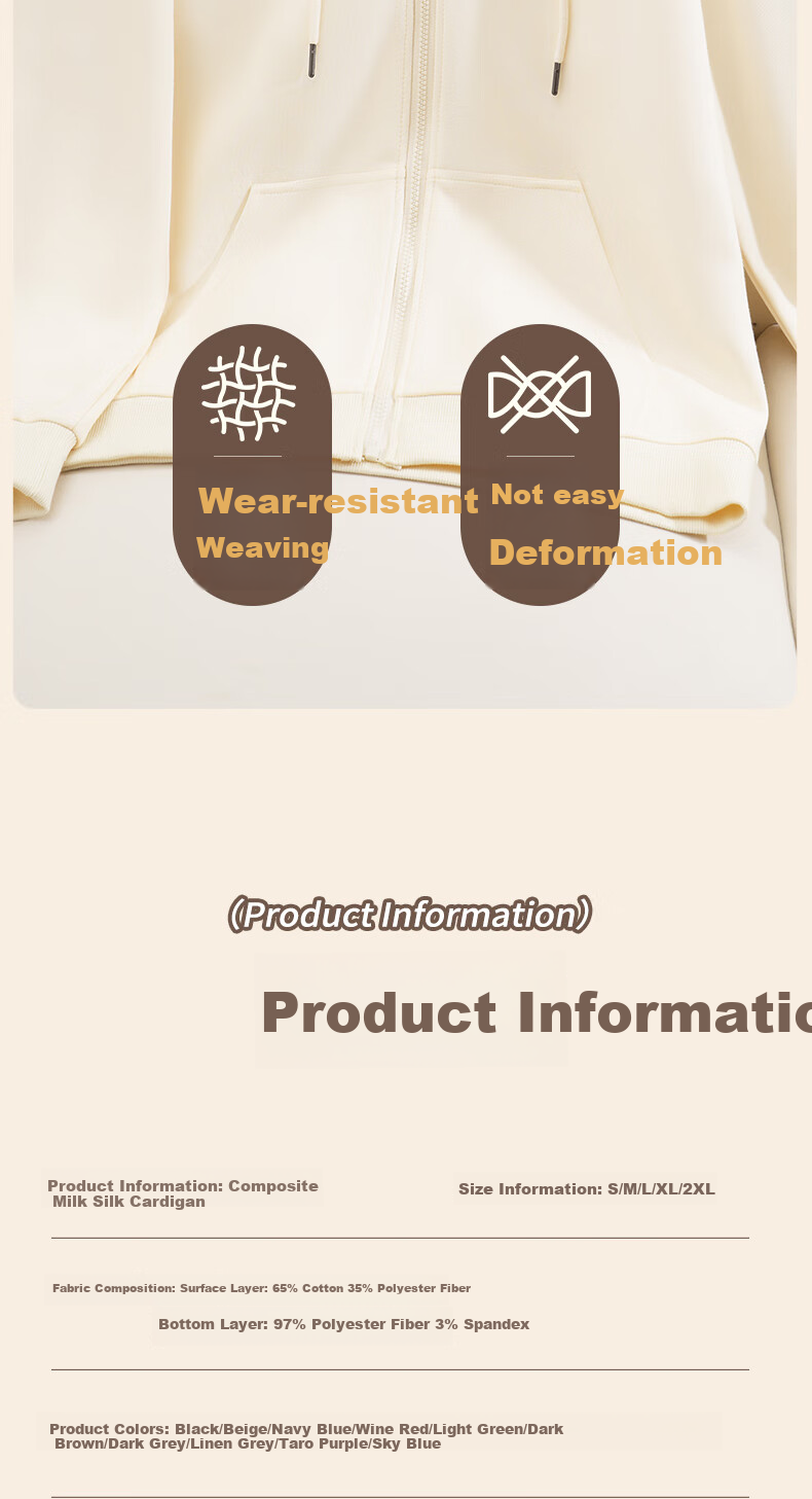 Jeanswest Hoodie for Women, Spring And Autumn New Style Jacket, Women's Cardigan, Hooded Couple's Wear, Petite Casual Loose Fit for Men And Wome 4
