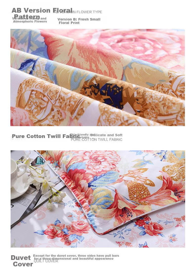 FUANNA Duvet Cover Single Piece Pure Cotton 60 Count Long-Staple Cotton Sateen Duvet Cover All Cotton Double King Size Bedding Cover for 1.8m Bed 7