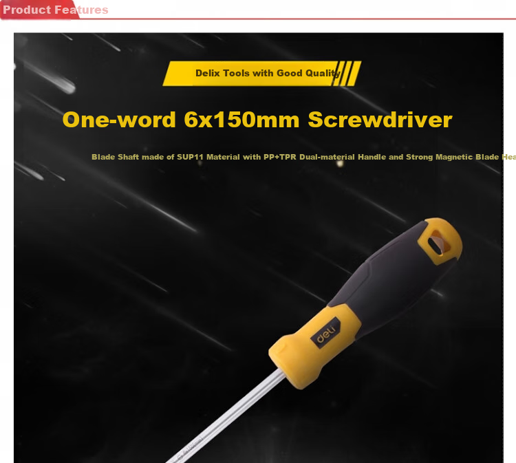 DELIGONGJU Straight Screwdriver, 6X150mm, DL6361501 2