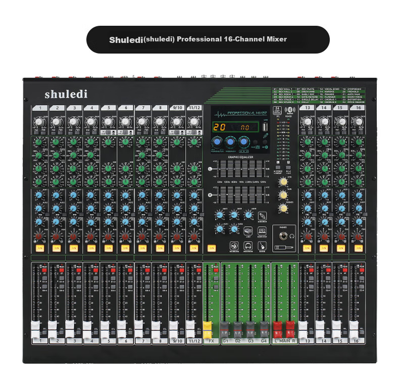 Shuledi SU-60 Domestic Digital Mixer with 8 Channels, Conference Sound System, Specialized Mixing Console for Meetings, KTV Audio with Reverb, DSP Effects Equalizer for Bars And Stage Performances 5
