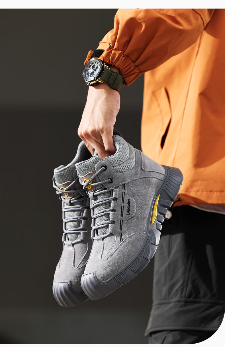 BlueOwl Shield Men's Winter Labor Protection Shoes Welding Anti-Scald Anti-Smash Steel Toe Anti-Puncture Slip-Resistant Wear-Resistant Work Shoes D0266N-1 Size 46 7
