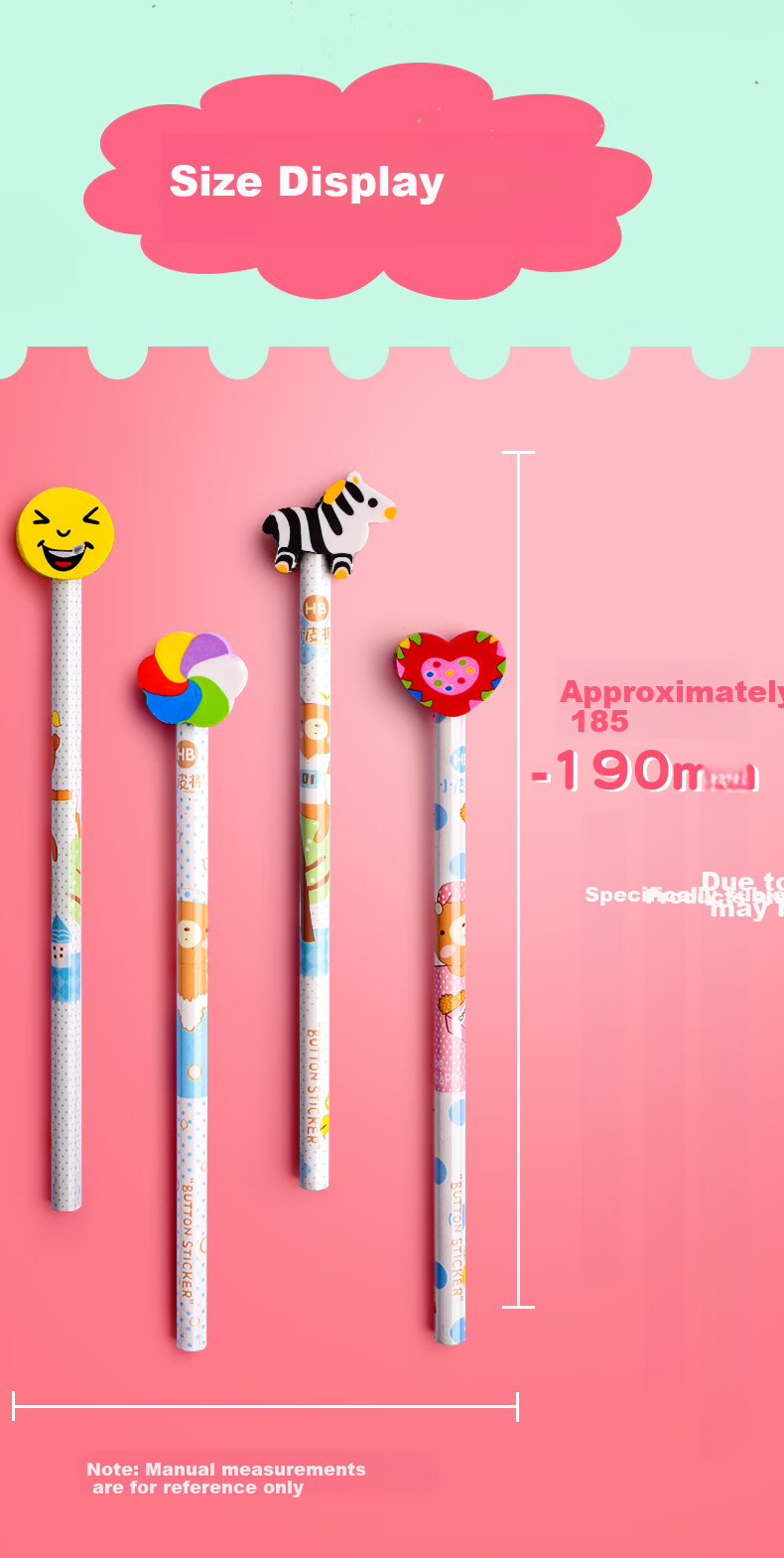 Jinzhi 20 HB Cartoon Pencils, Elementary School Student Prizes, Blind Box Pens, Kindergarten Cartoon Stationery, Cute Writing Pencils, Graduation Reward Gifts, Beginner Writing Pens, Rewards 4