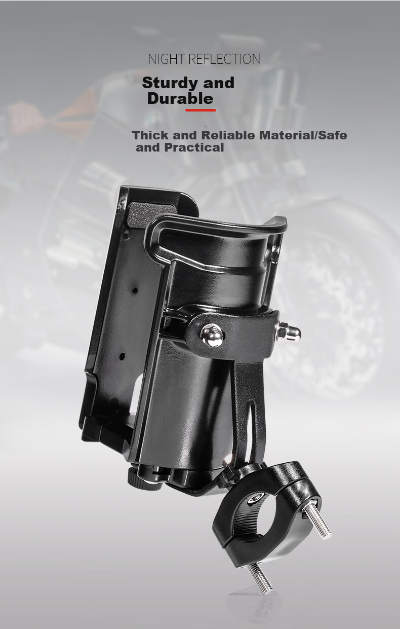 MOTOWOLF Motorcycle Cup Holder, Aluminum Alloy Riding Bumper Mounting Bracket, Electric Bike Bicycle Water Bottle Holder 7