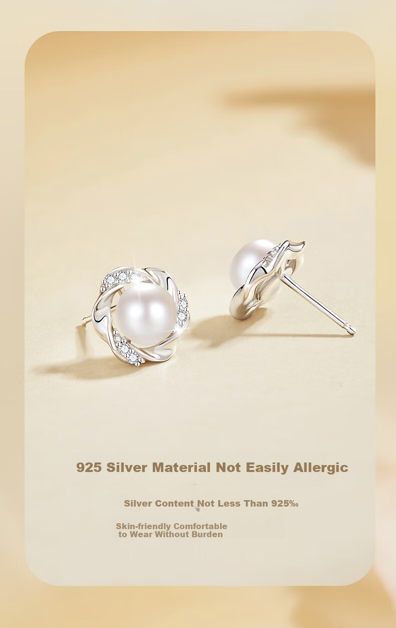 GLTEN Mobius Pearl Silver Stud Earrings for Women, Luxury New Style Birthday Gift for Girlfriend Or Wife on May 20 5