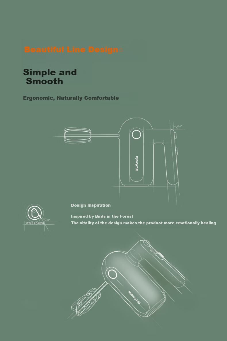 Joyoung Handheld Electric Egg Beater, Food Processor, Whisk, Multifunctional Home Mixer, Mini Cream Whipper for Baking S-LD150 15