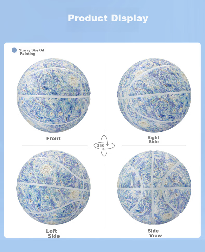SIPAKING No. 7 Basketball for Adults, Middle School Students' High School Entrance Exam Starry Sky Oil Painting Basketball, Aesthetically Pleasing Birthday Gift for Girls 7