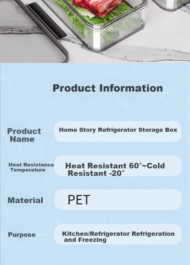 KATEI STORY Japanese Refrigerator Storage Box, Food-Grade Specialized Fresh-Keeping Box, Large Capacity Freezer Fruit Organizer, Sealed Container for Vegetables 20