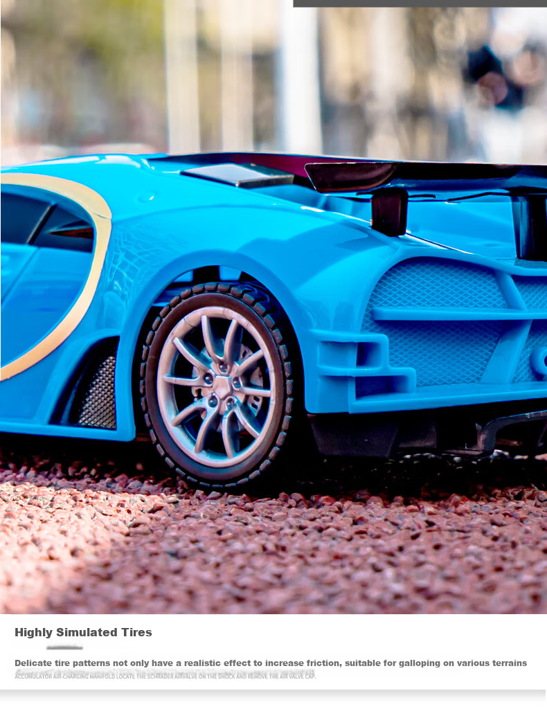 Guanchao Children's Toy, Boys' Birthday Gift, RC Remote Control Car for Ages 3-6, Electric Bugatti Racing Car, Educational Toy 7