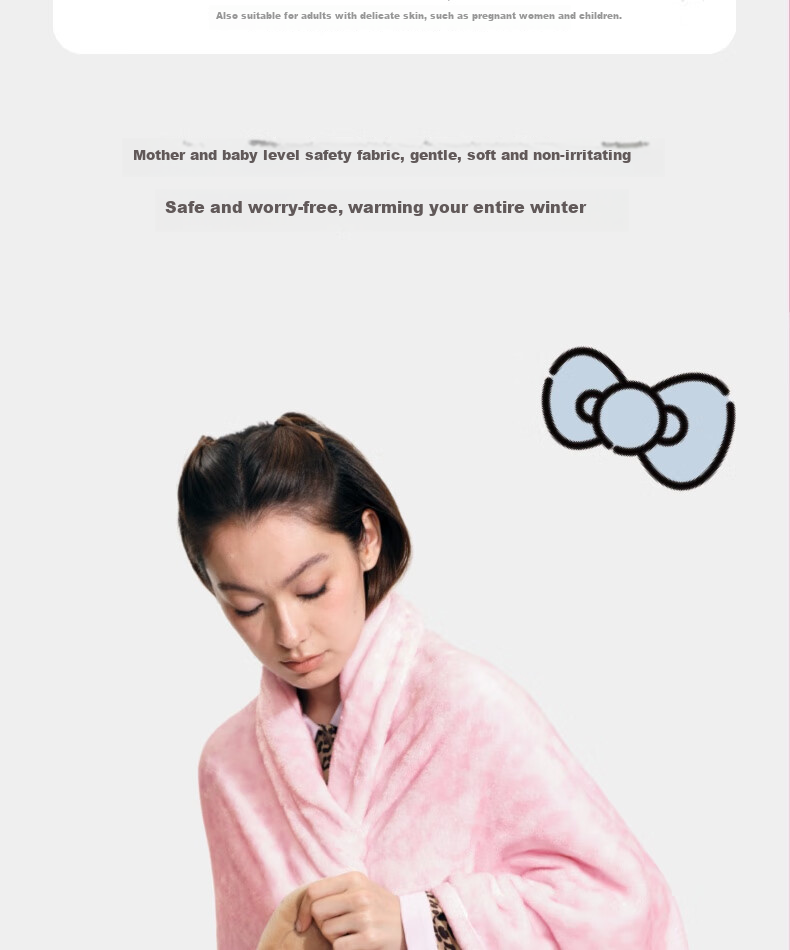 Tbh Sanrio Hello Kitty Two-In Flannel Blanket/pillow Throw Cushion Nap Blanket Air Conditioning Quilt 10