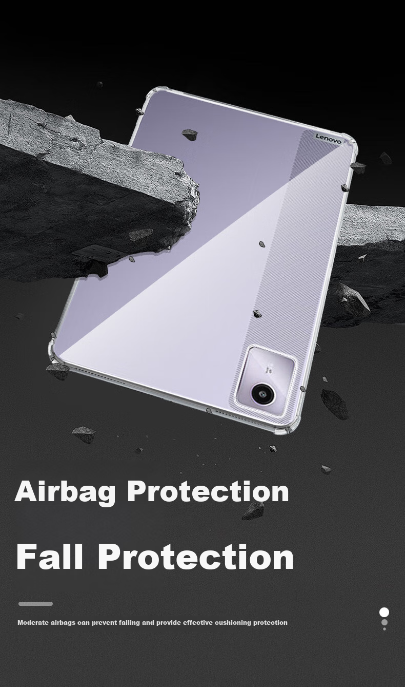 Freeson Protective Case for Lenovo Xiaoxin Pad 2024, 11-Inch Tablet Cover, Full Protection, Shockproof, Four-Corner Airbags, Anti-Collision, Crystal Clear TPU Soft Shell, Transparent 5