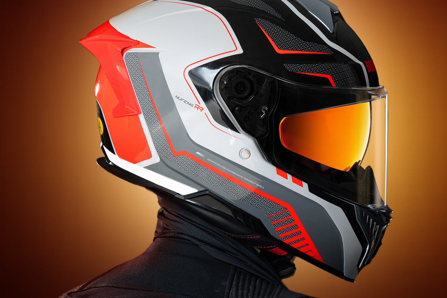 TWOBEE 3C Certified Motorcycle Riding Full-Face Helmet Flash White [Quick-Release Tail Wing] L 2