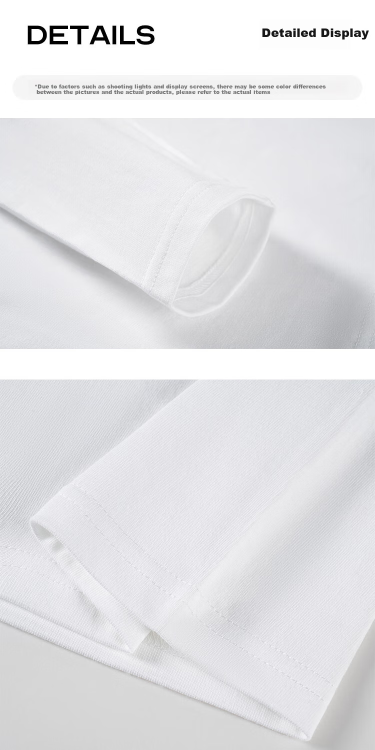 TUCANO Long-Sleeve Base Shirt for Women, Pure Cotton Heavyweight T-Shirt, Regular Shoulder Loose Fit Versatile Slimming Spring And Autumn Casual Top, White, XL 19