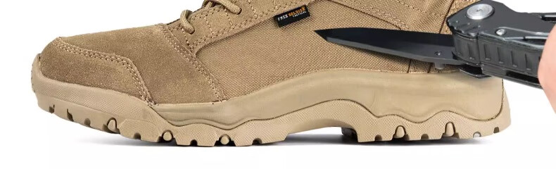 Free Soldier Mid-Top Hiking Boots for Men And Women, Outdoor Trekking Shoes, Non-Slip Wear-Resistant Desert Sandproof Breathable Training Boots, Sand Color, Size 44 12
