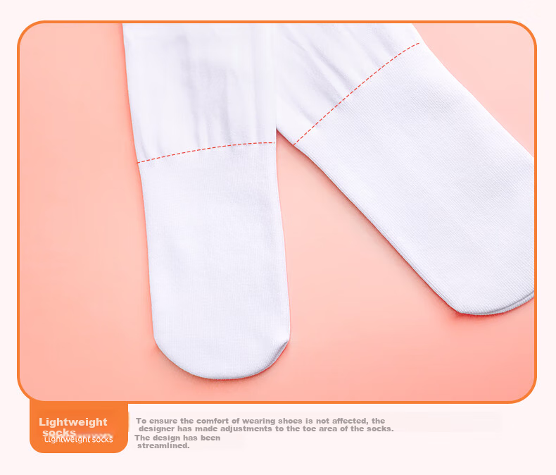 Aiwuge Children's Dance Socks, Autumn And Winter Warm, Fleece-Lined Thickened, Girls' White Leggings, White, Size M 13