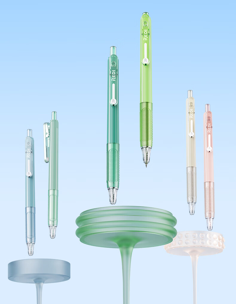 Lepusen Lewei Retractable Gel Pen 0.5mm Black Quick-Dry Signature Pen Exam Practice Student Refill Large Capacity Office Supplies 665 6-Pack Full Series 2