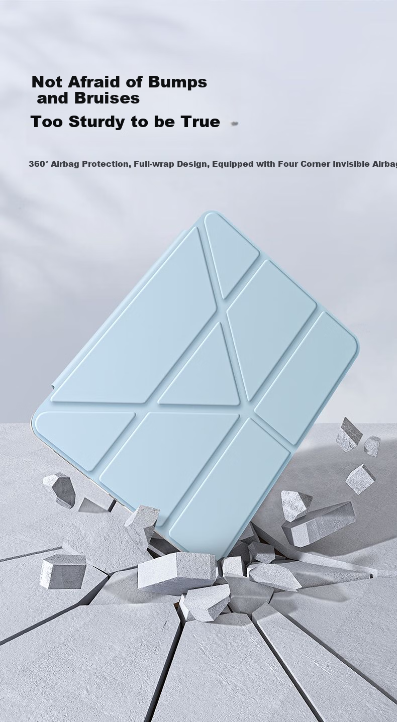 HBOALG Compatible with Huawei MatePad Pro Protective Case, 2024 Model, 12.2-Inch, 3+Y Fold Magnetic with Pencil Holder, Full Coverage, Anti-Bend, Shockproof Protective Case, White Ice Blue 13