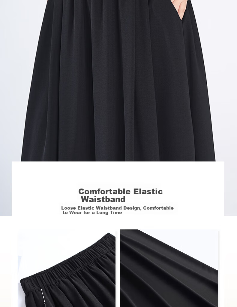 BOPRUIEY Ice Silk Midi Skirt for Women, Summer 2026 Latest Thin Elastic A-Line Draping Wide Hem Umbrella Skirt 7
