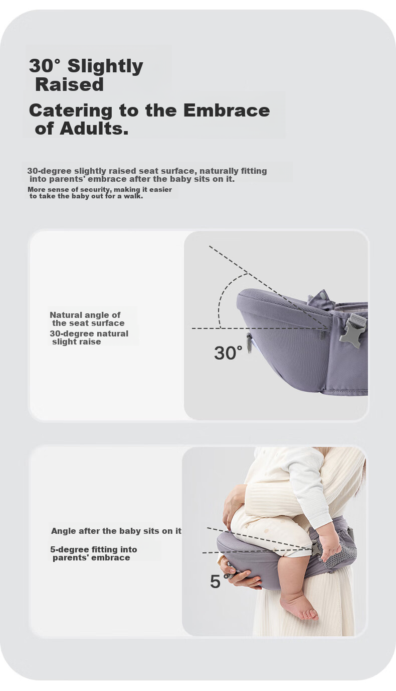 Baby Friend Waist Stool, Infant Seat, Baby Carrier for Front And Back Use, Multifunctional Baby Carrying Aid for Outings, All-Season Blue 6
