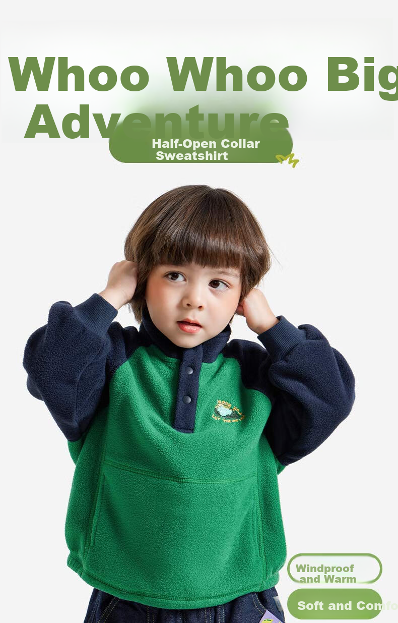 Ciciibear Baby Sweatshirt Double-Sided Fleece Spring And Autumn 2024 New Style Children's Long-Sleeve Inner Pullover Sweater Boys Winter 1