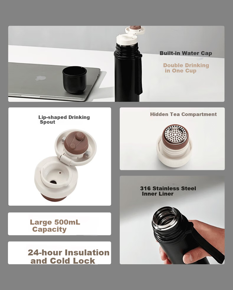 Fuguang Insulated Mug, 316 Stainless Steel, for Men And Women, Students, Dual-Use, Portable, Large Capacity, Vacuum Insulated, Outdoor Sports Bottle, Water Cup 2