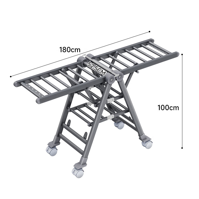 Wenna Floor Folding Clothes Drying Rack Wing-Shaped Clothes Hanger Drying Rod Quilt Drying Rack Folding Clothes Rack L6238G