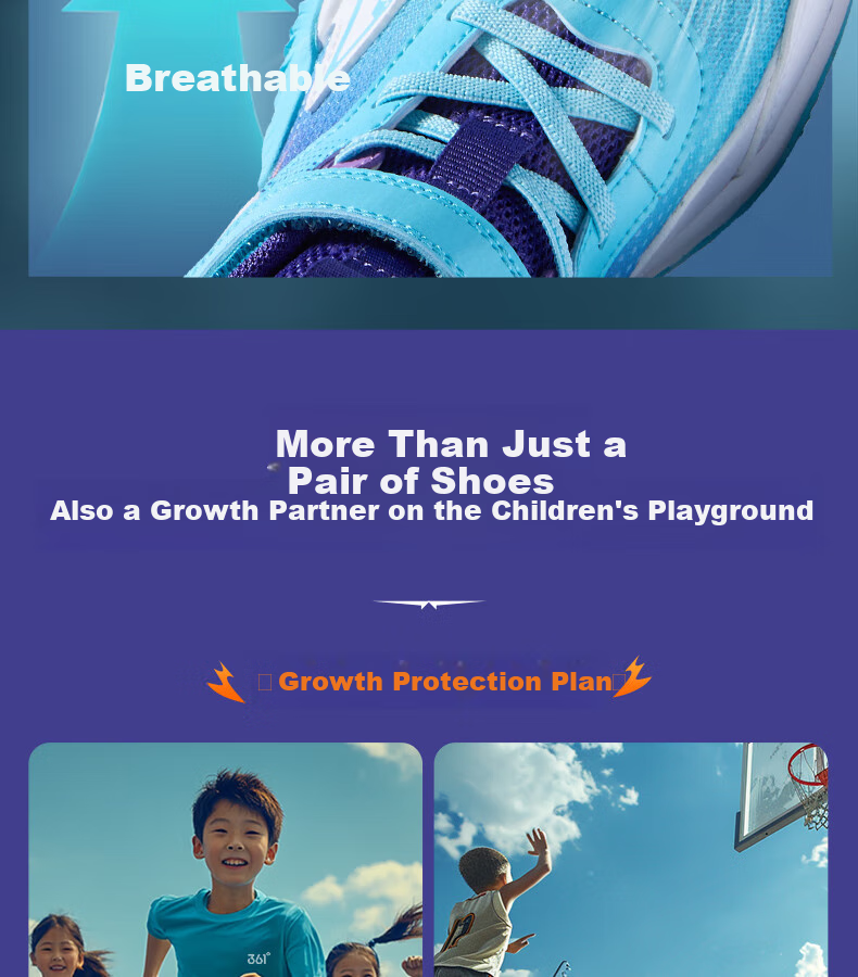 361° Children's Shoes, Hanjiang Kids Basketball Shoes, Size 25, All-Season Hard Ground Wear-Resistant Practical Training Sports Class Basketball Shoes, Purple, Size 27.5 11