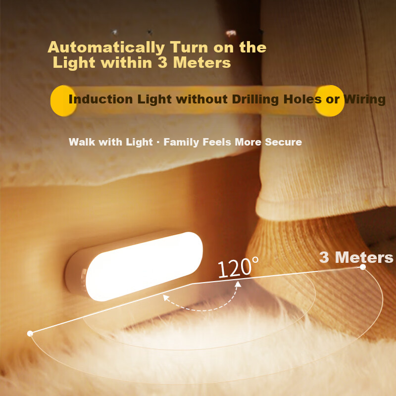 Heart Lock Motion Sensor Light, Turn On When People Approach, Turn Off When They Leave, Rechargeable Night Light, Bedroom Bedside Lamp, Baby Feeding Eye Protection, Magnetic Night Light