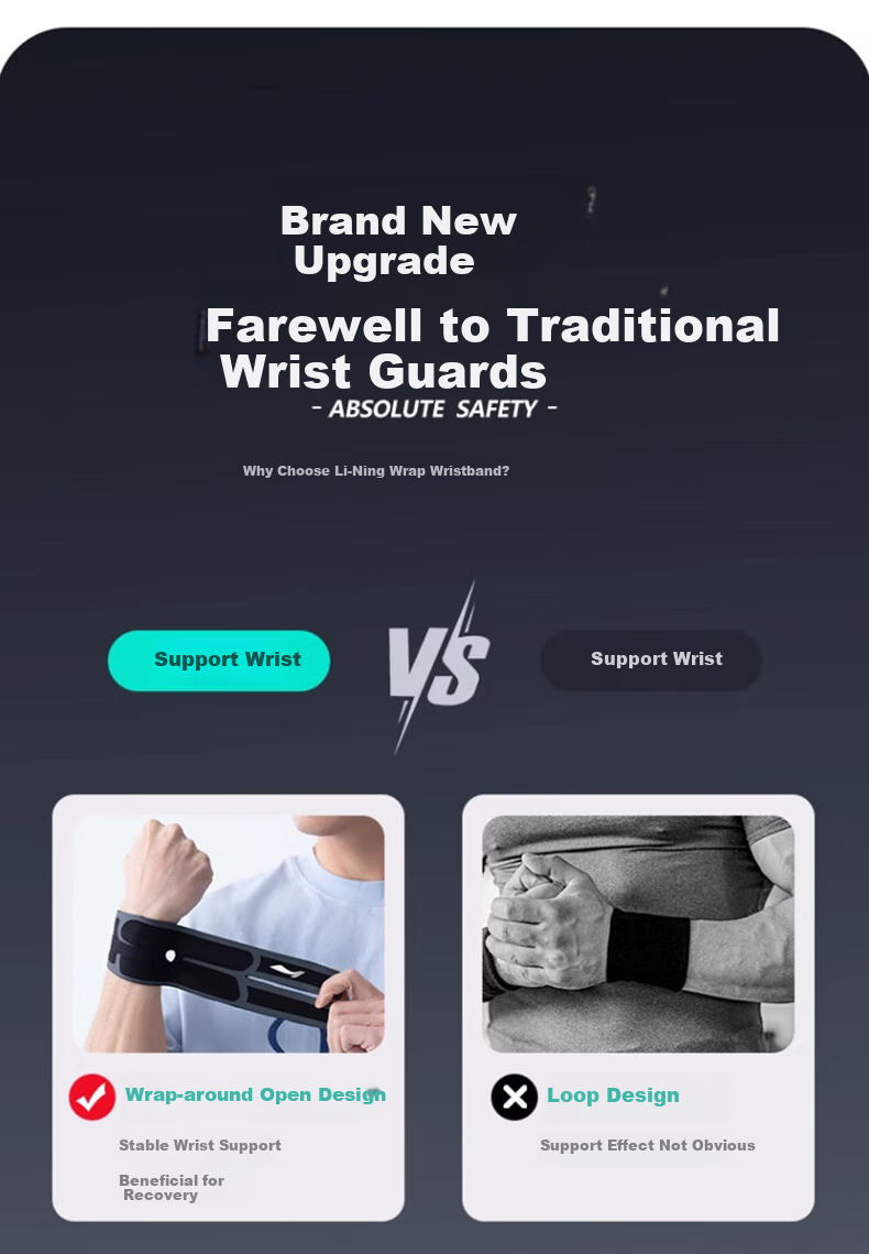 Li-Ning Wrist Support for Tendonitis, TFCC Injury, Fitness, Wrist Strain, Sports Fixation Brace, Badminton, Bench Press, Compression Sleeve 9
