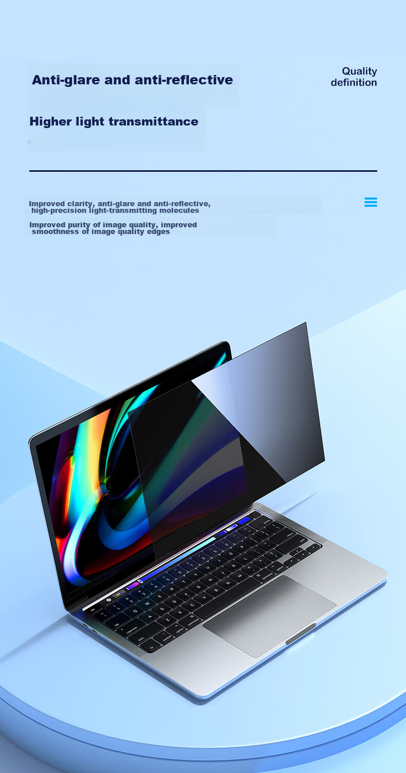 BIAZE Anti-Glare Screen Protector for Laptops, Monitor Privacy Filter, Universal Protective Film for Desktop Computers, Privacy Protection Film 13.3 Inches (16:10) 13